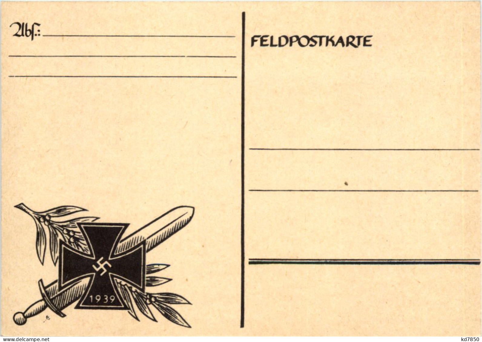Feldpostkarte 3. Reich - Weltkrieg 1939-45