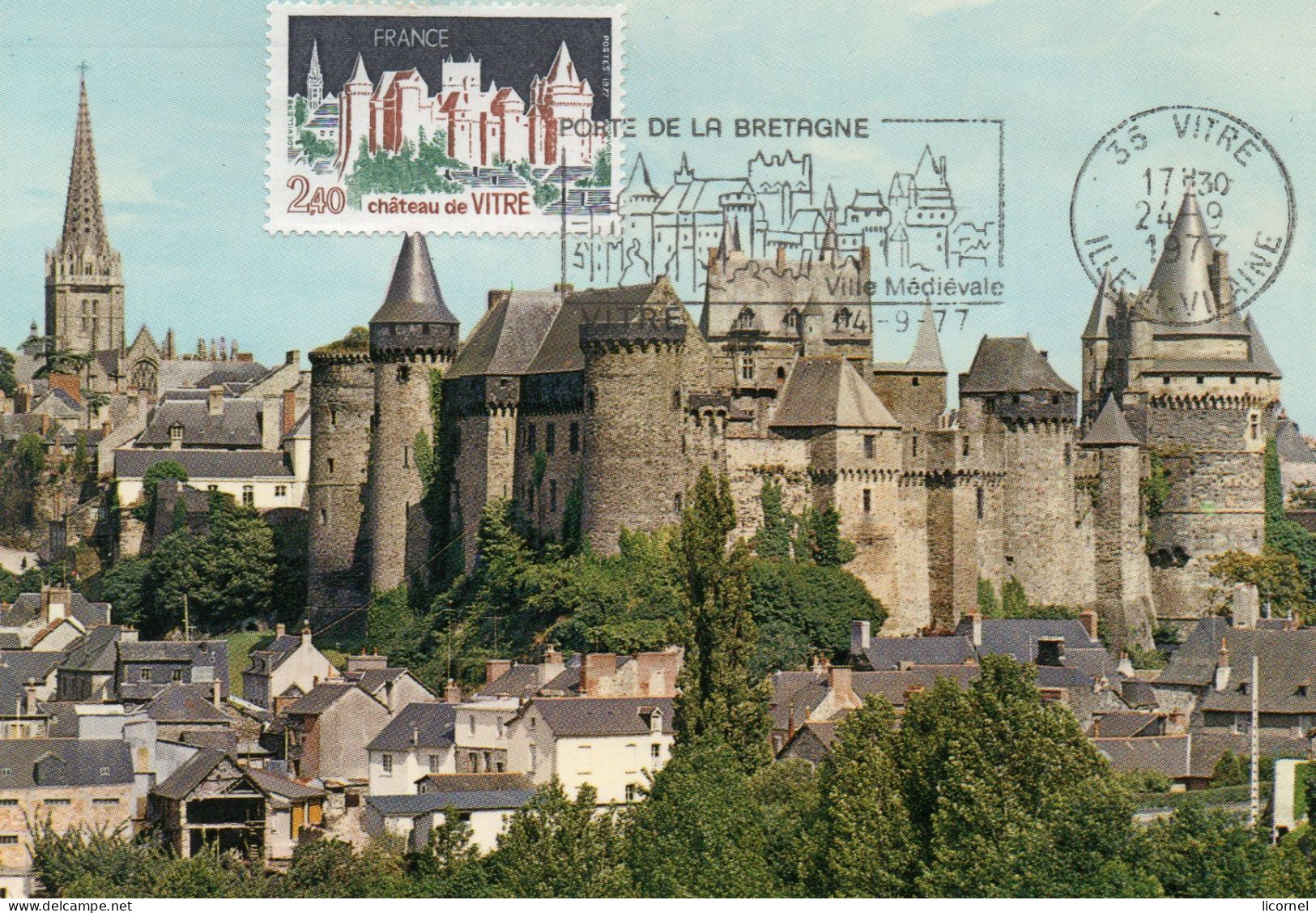 Carte  Maxi  1977 Premier Jour : Chateau De VITRE - 1970-1979