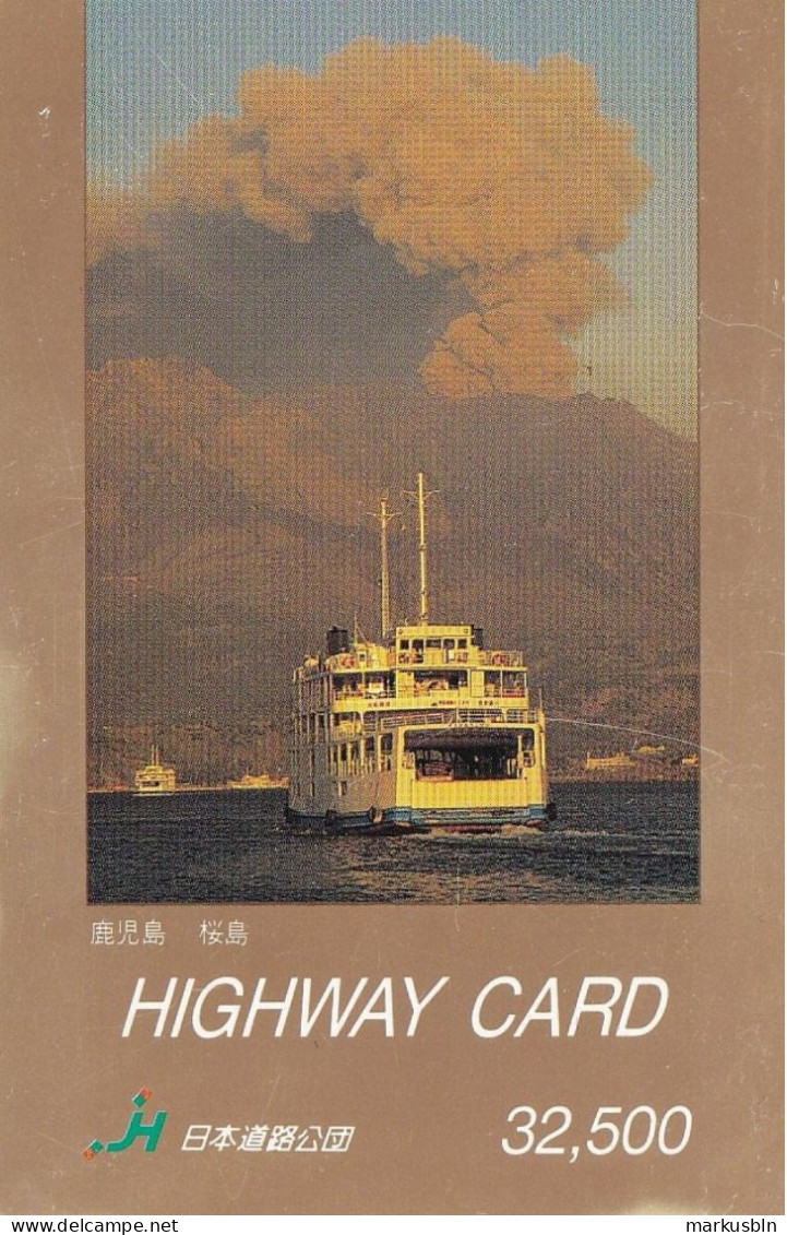 Japan Prepaid  Highway Card 32,500 - Ferry Boat Ship Volcano Eruption ? - Japan