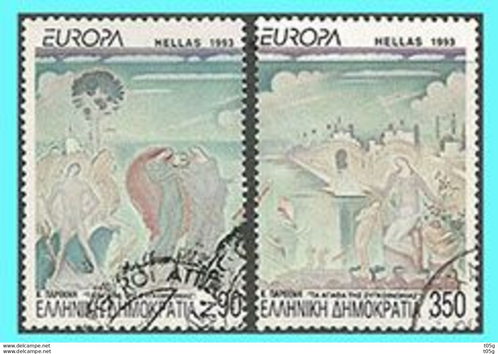 GREECE-GRECE- HELLAS - EUROPA CEPT 1993:  Perforated All Aroud Compl Set Used - Usados