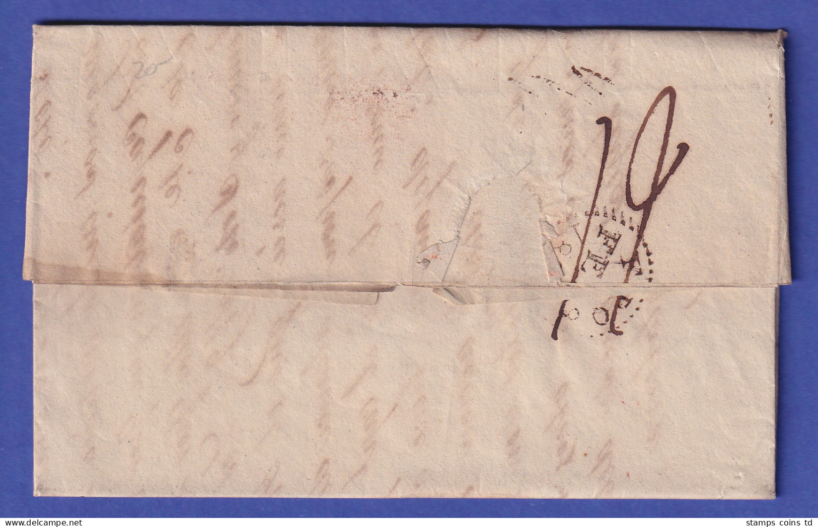 Frankreich Vorphila-Brief Mit Zweizeiler BORDEAUX 1827 Nach London  - Europe (Other)