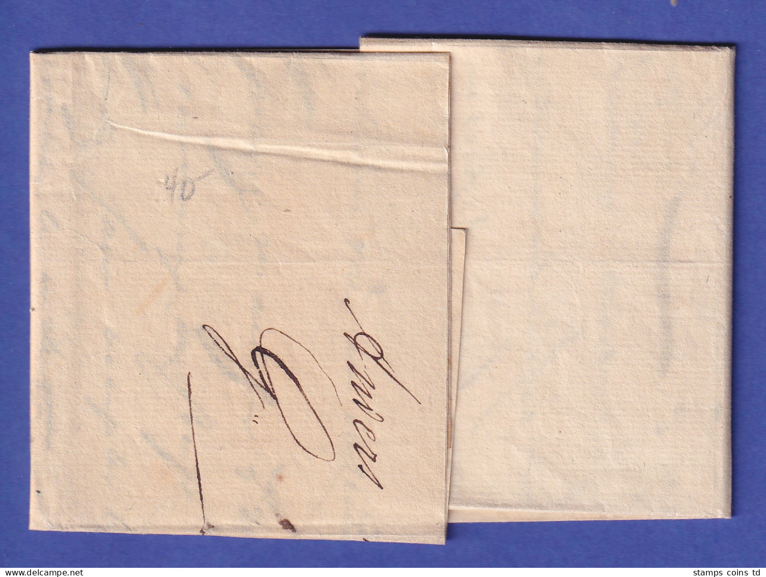 Belgien Vorphila-Brief Mit Zweikreis-O ANVERS 1837 Und Beförderungs-O Nach Paris - Autres - Europe