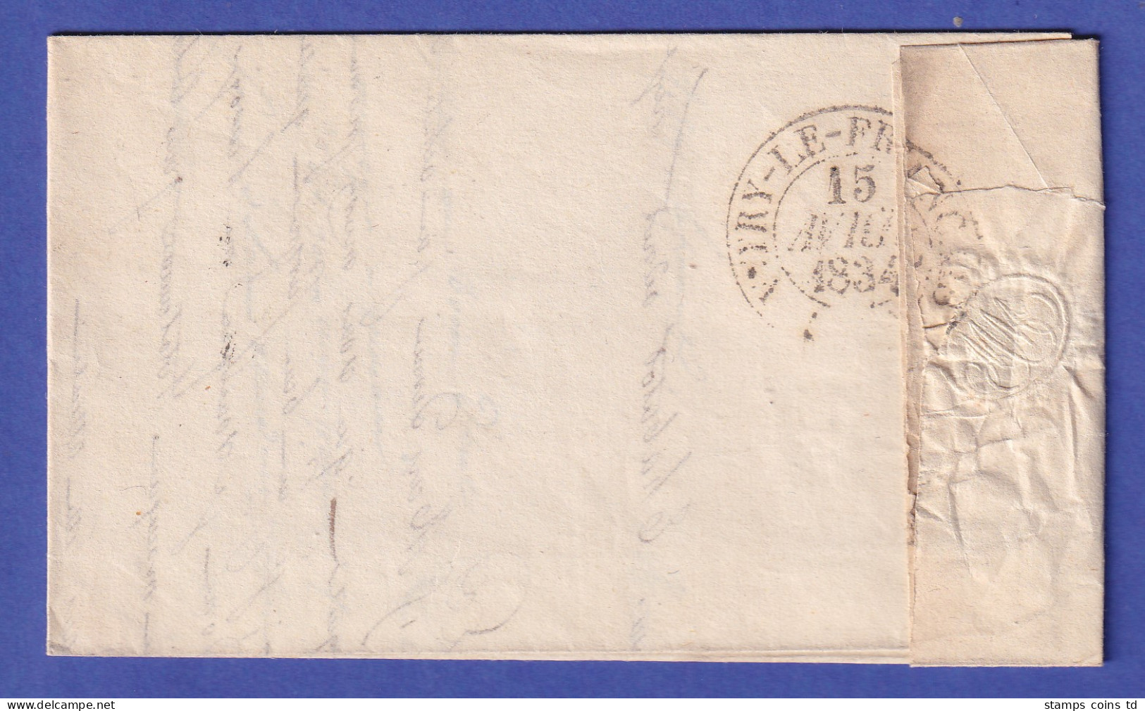 Frankreich Vorphila-Brief Mit Zweikreis-O CHAUMONT Nach Vitry-le-François 1834 - Sonstige - Europa