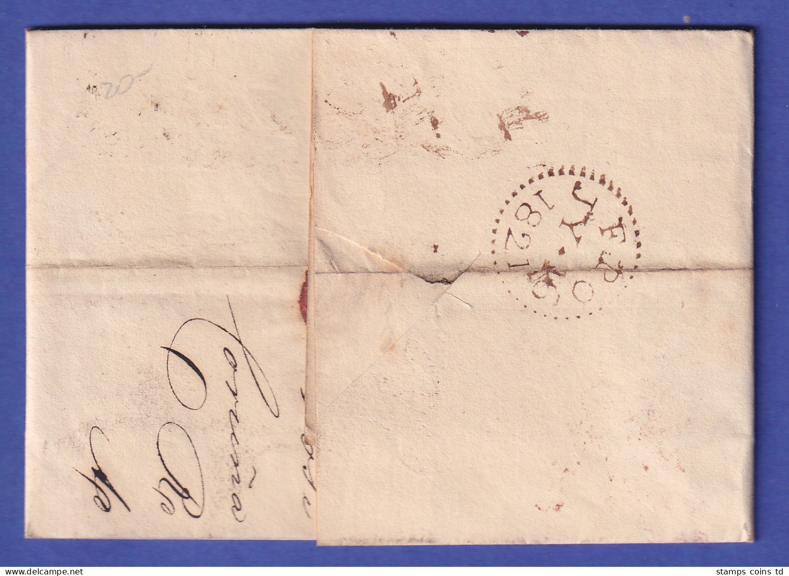 Spanien Vorphila-Brief Mit Zweizeiler ESPAGNE PAR BAYONNE 1821 - Europe (Other)
