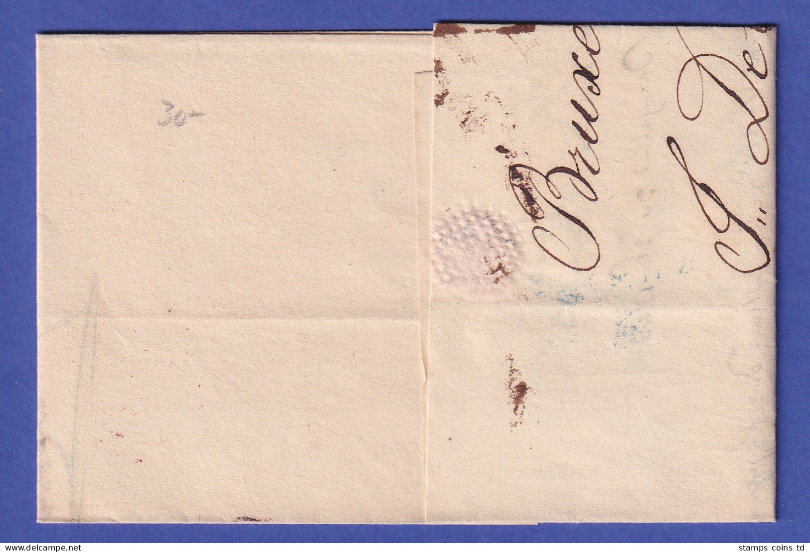 Belgien Vorphila-Brief Mit Zweikreis-O BRUXELLES 1840 Nach Paris - Autres - Europe