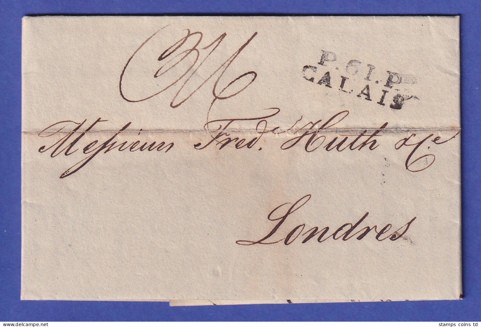 Frankreich Vorphila-Brief Mit Zweizeiler CALAIS Gelaufen Nach London 1827 - Europe (Other)
