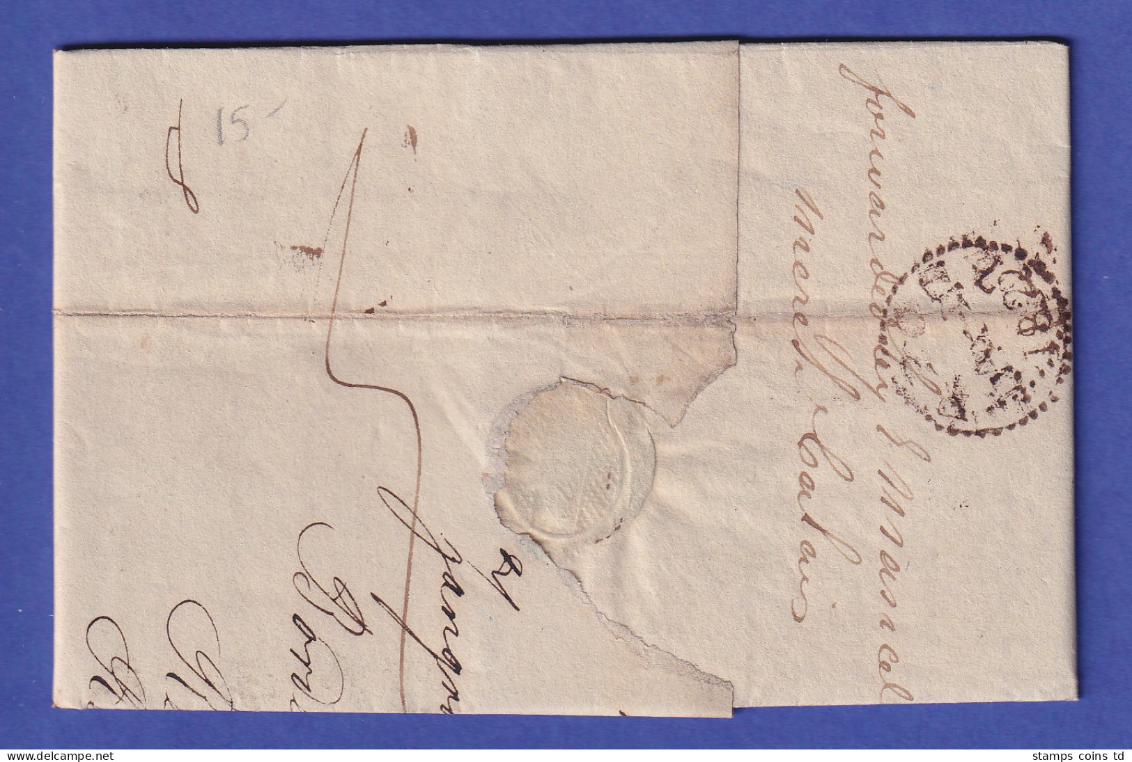 Frankreich Vorphila-Brief Mit Zweizeiler CALAIS Gelaufen Nach London 1827 - Sonstige - Europa