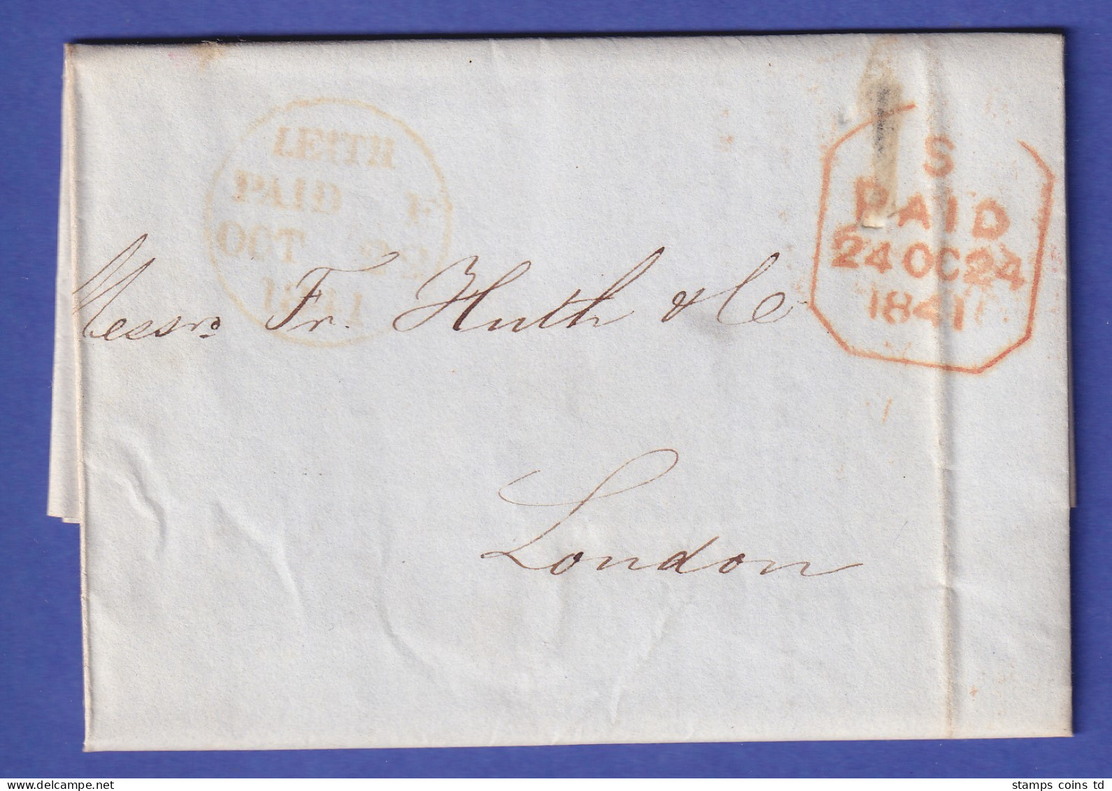 Schottland Vorphila-Brief Mit O LEITH Nach London 1841 - Europe (Other)