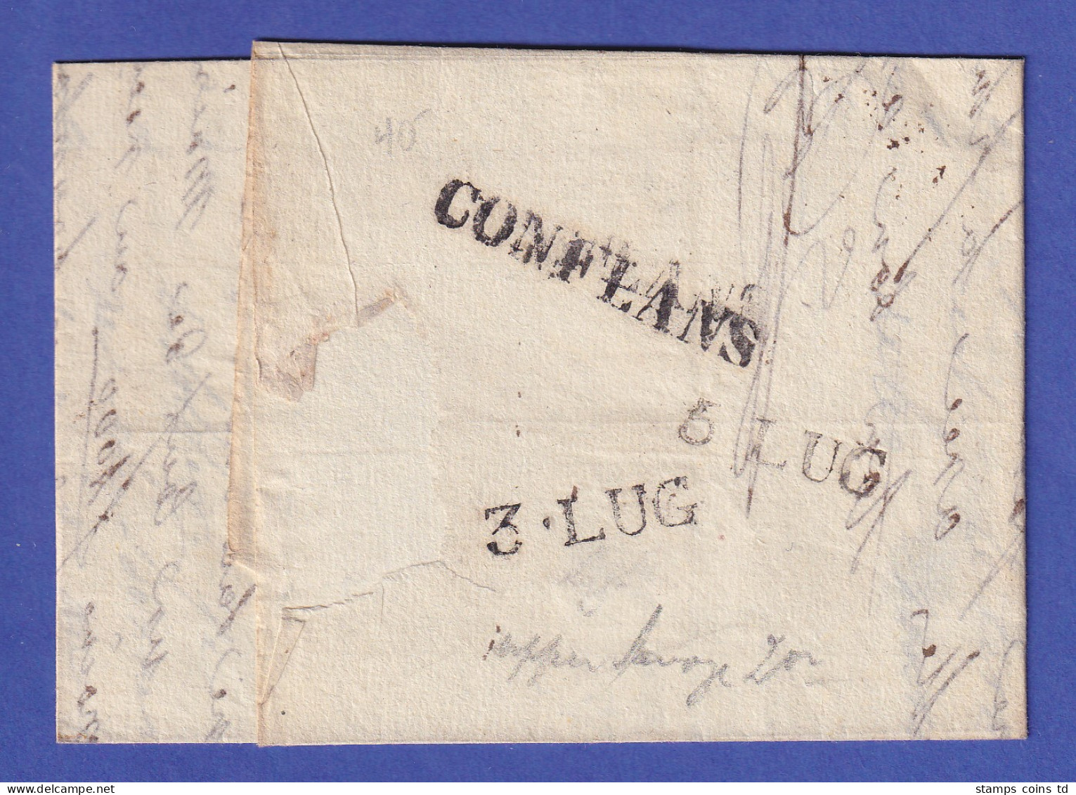 Frankreich Vorphila-Brief Mit Einzeiler MARSEILLE Gelaufen Nach Conflans 1825 - Europe (Other)