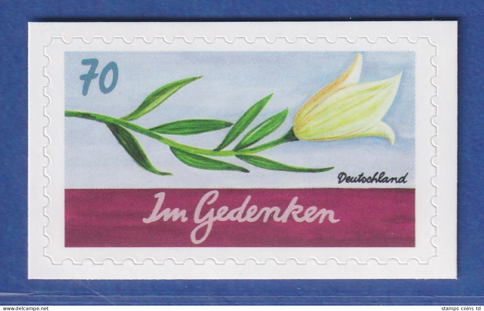 Bund 2017 Grußmarke Im Gedenken Lilie 70Cent SELBSTKLEBEND Mi-Nr. 3313 ** - Other & Unclassified