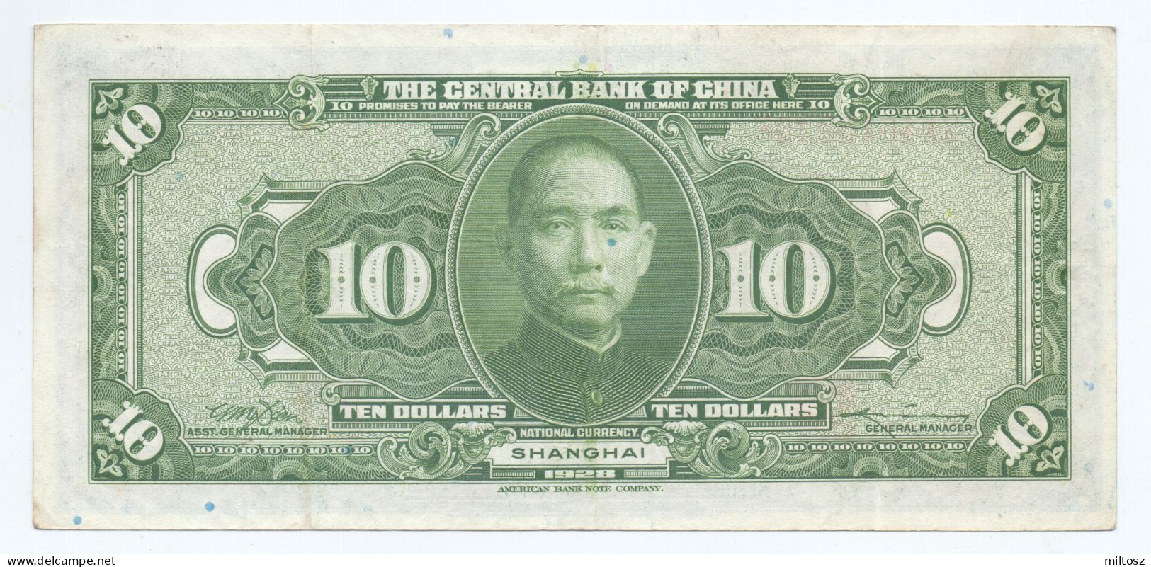 China 10 Dollars 1928 (sign. 7) - Giappone