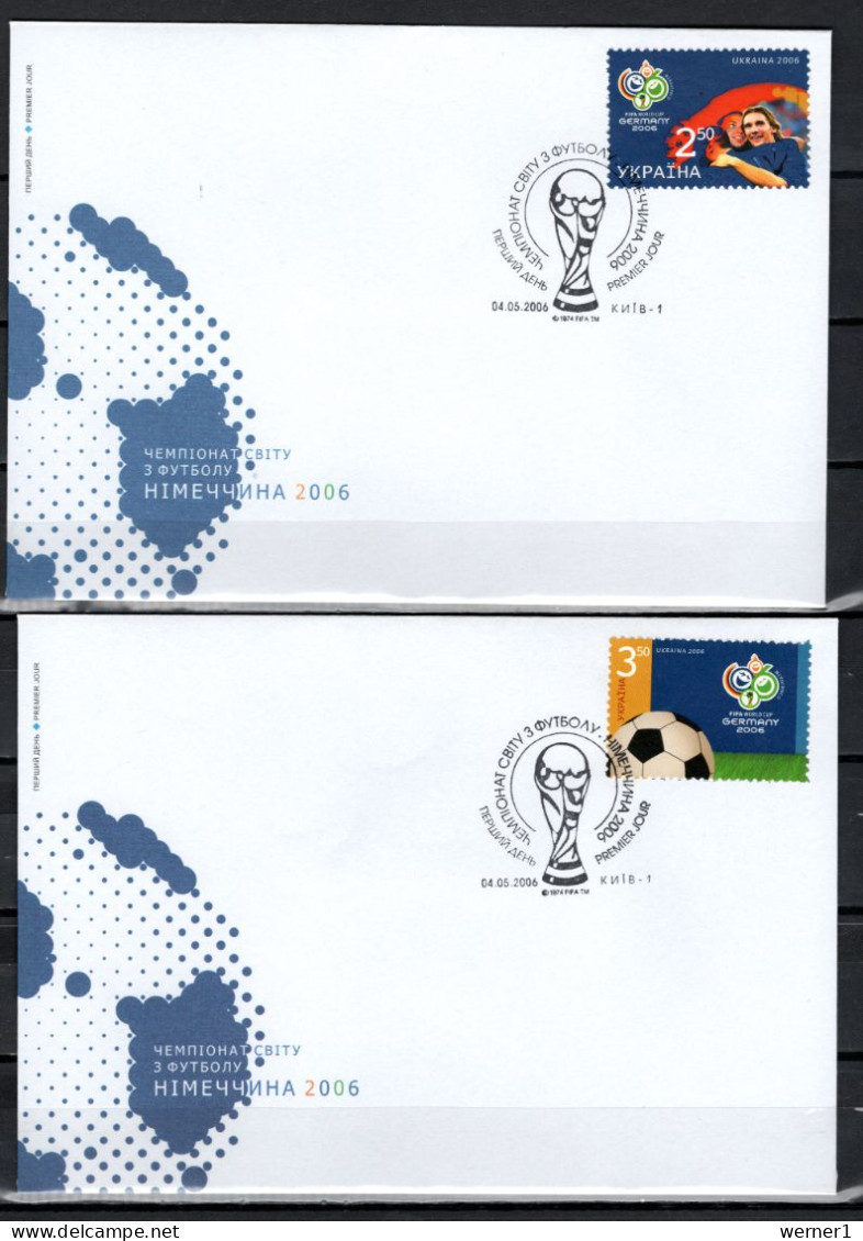 Ukraine 2006 Football Soccer World Cup Set Of 2 On 2 FDC - 2006 – Allemagne