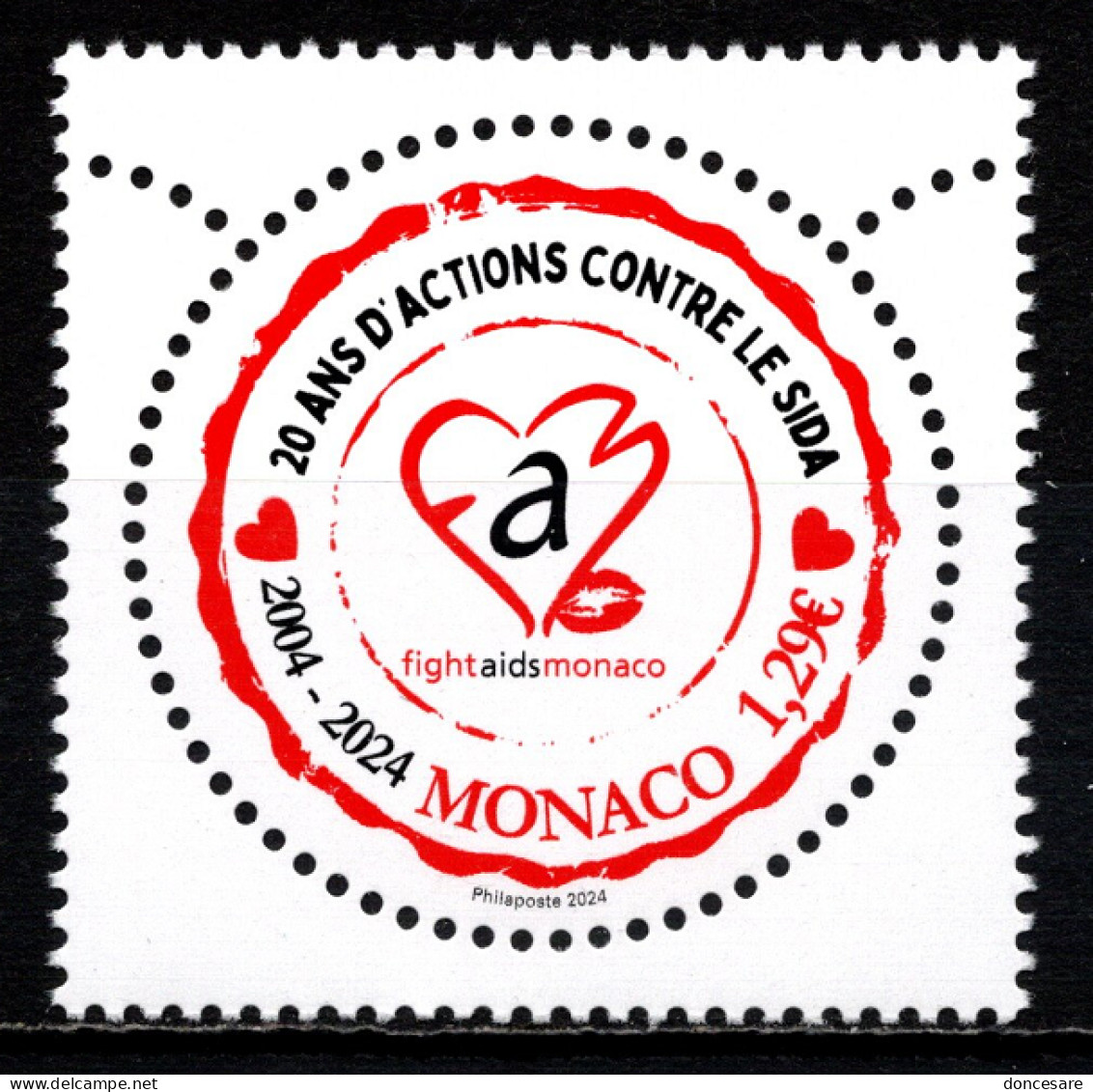 MONACO 2024 - 20 ANS DE FIGHT AIDS MONACO - NEUF ** - Unused Stamps