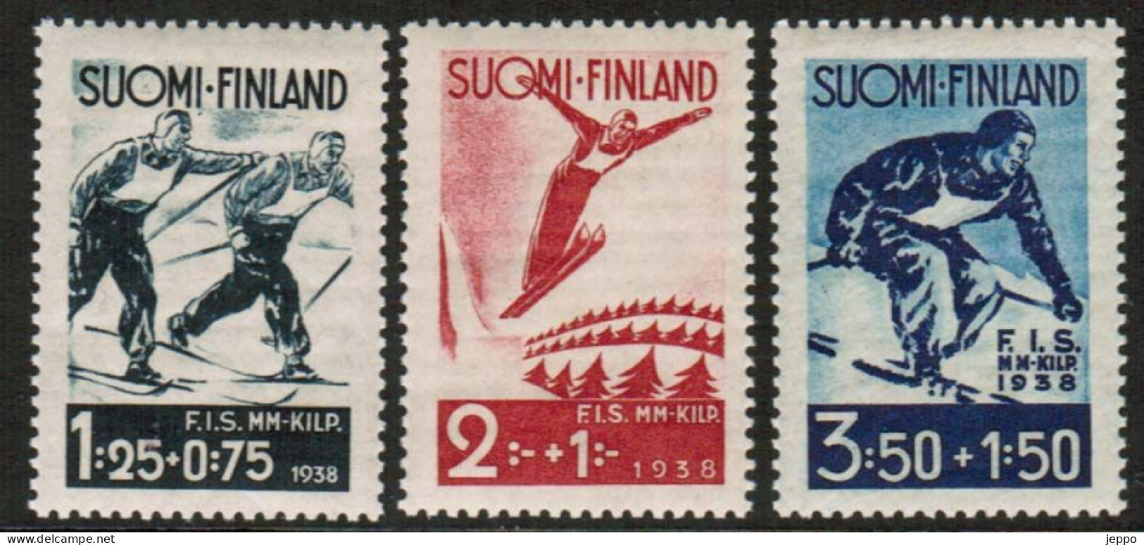 1938 Finland Ski, World Championships Lahti Complete Set MNH. - Ongebruikt