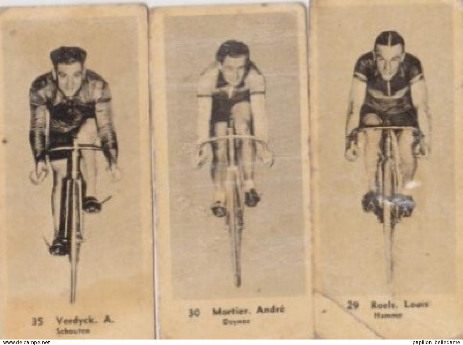 Coureurs Cyclistes Belges   Louis ROELS (Hamme), André MORTIER (Deynze) , A VERDYCK (Schouten) - Sonstige & Ohne Zuordnung