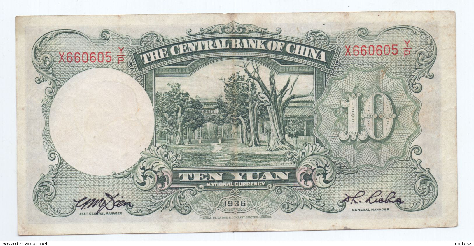China 10 Yuan 1936 (sign. 9) - Japan