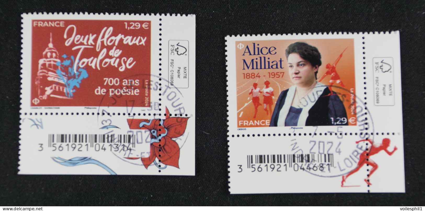 France 2024 - Alice Milliat Et Jeux Floraux De Toulouse- Oblitérés - Used Stamps