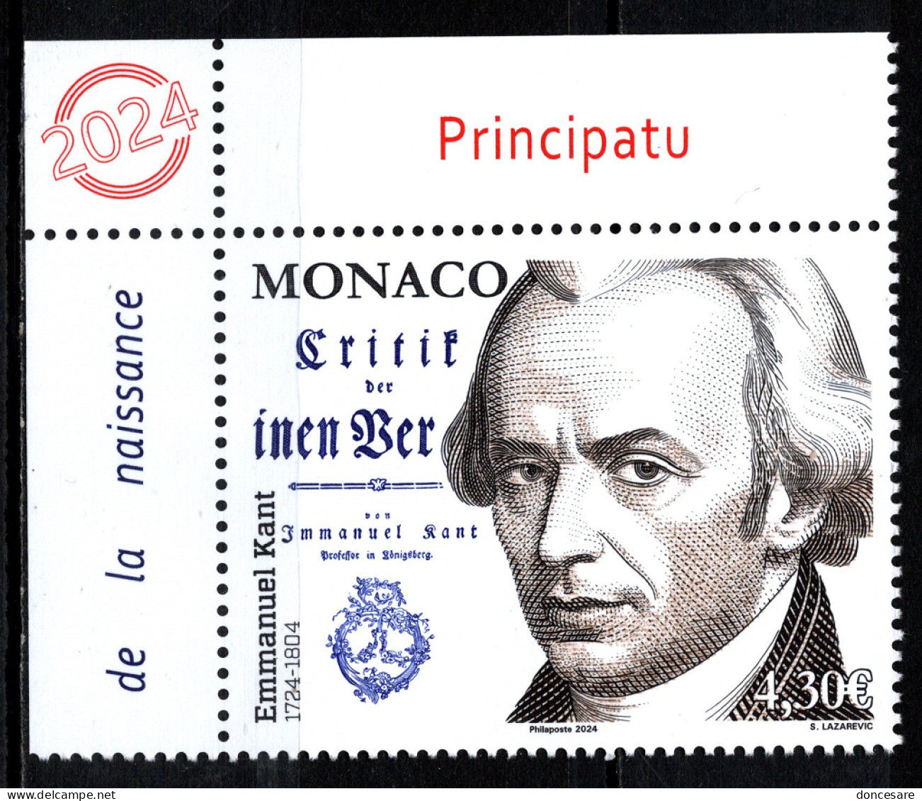 MONACO 2024 - 300E ANNIVERSAIRE DE LA NAISSANCE D'EMMANUEL KANT - NEUF ** - Unused Stamps