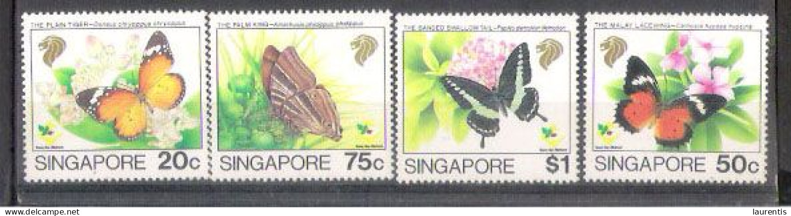 783  Butterflies - Papillons - Singapore Yv 676-79 MNH - 1,85 (7) - Mariposas