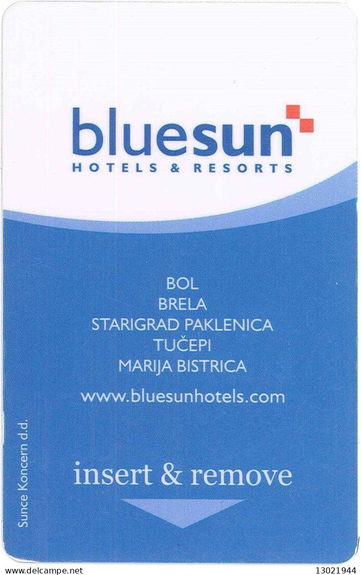 CROAZIA   KEY HOTEL   Bluesun Hotels & Resorts - Hotel Keycards