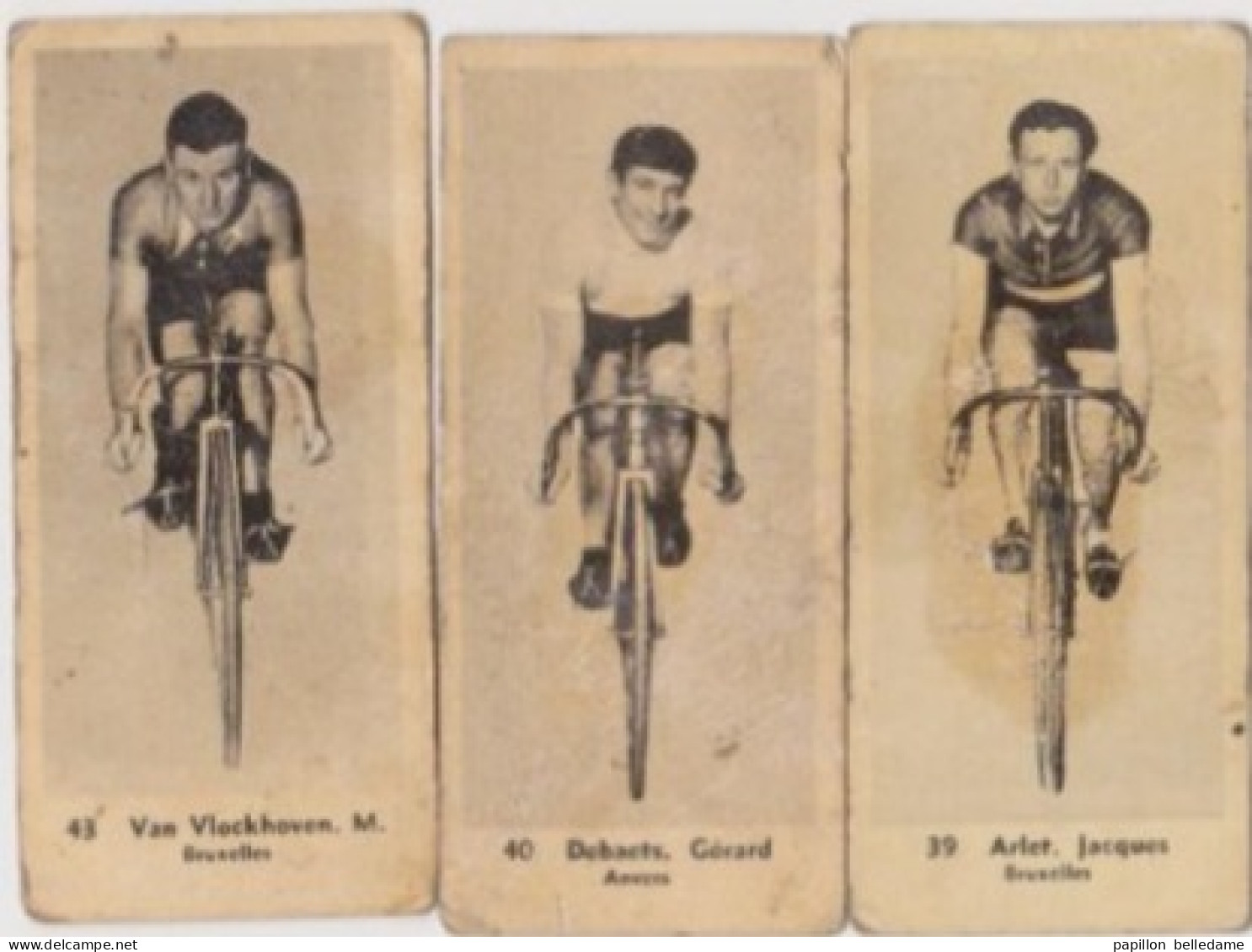 Coureurs Cyclistes Belges   Gérard DEBAETS (Anvers), M.  VAN VLACKHOVEN (Bruxelles) , Jacques ARLET (Bruxelles) - Autres & Non Classés