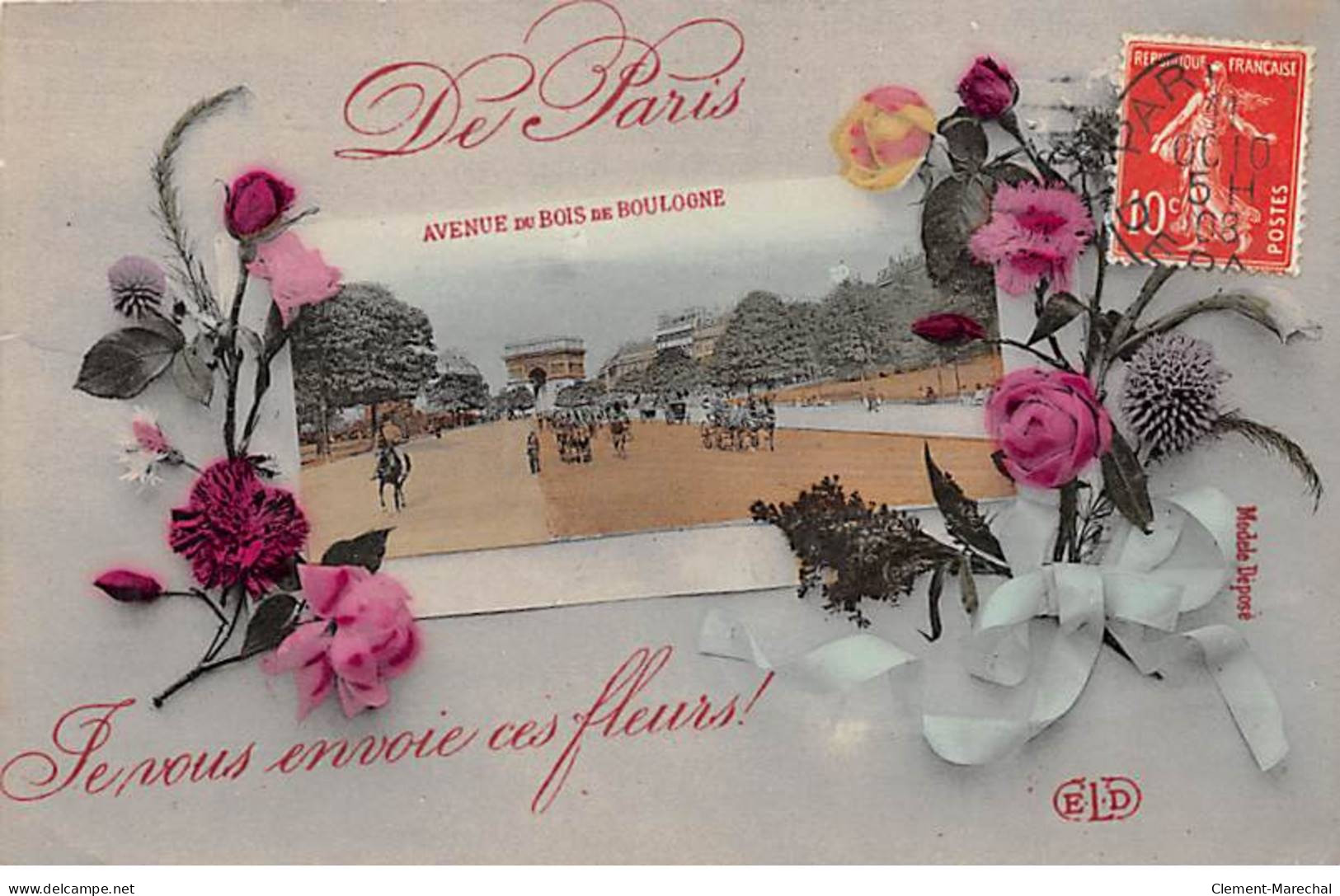 PARIS - De Paris Je Vous Envoie Ces Fleurs - Avenue Du Bois De Boulogne - Très Bon état - Arrondissement: 16