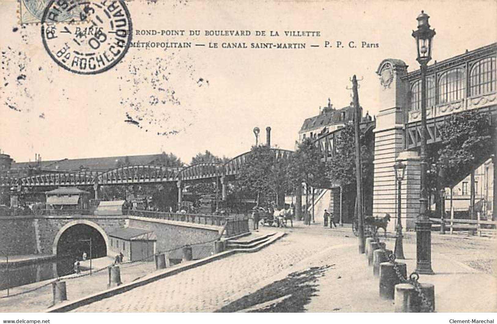 PARIS - Le Rond Point Du Boulevard De La Villette - Le Métropolitain - Le Canal Saint Martin - Très Bon état - Paris (19)