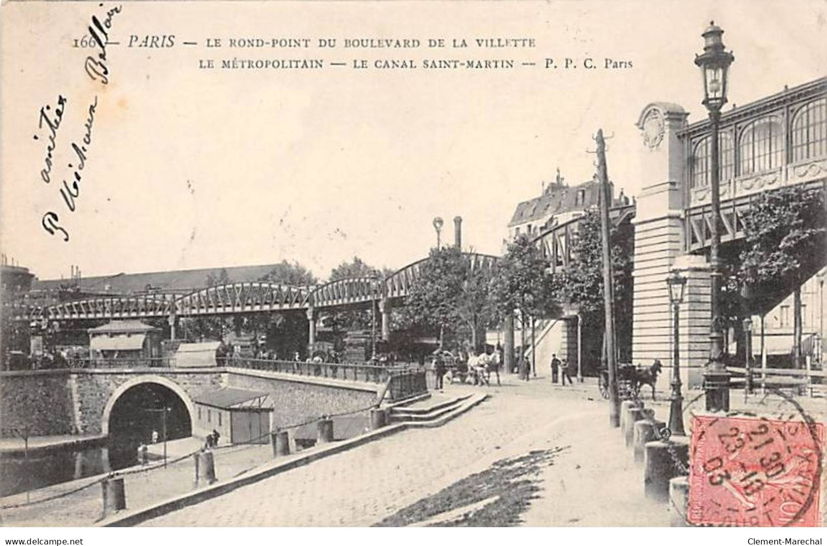 PARIS - Le Rond Point Du Boulevard De La Villette - Le Métropolitain - Le Canal Saint Martin - Très Bon état - Arrondissement: 19