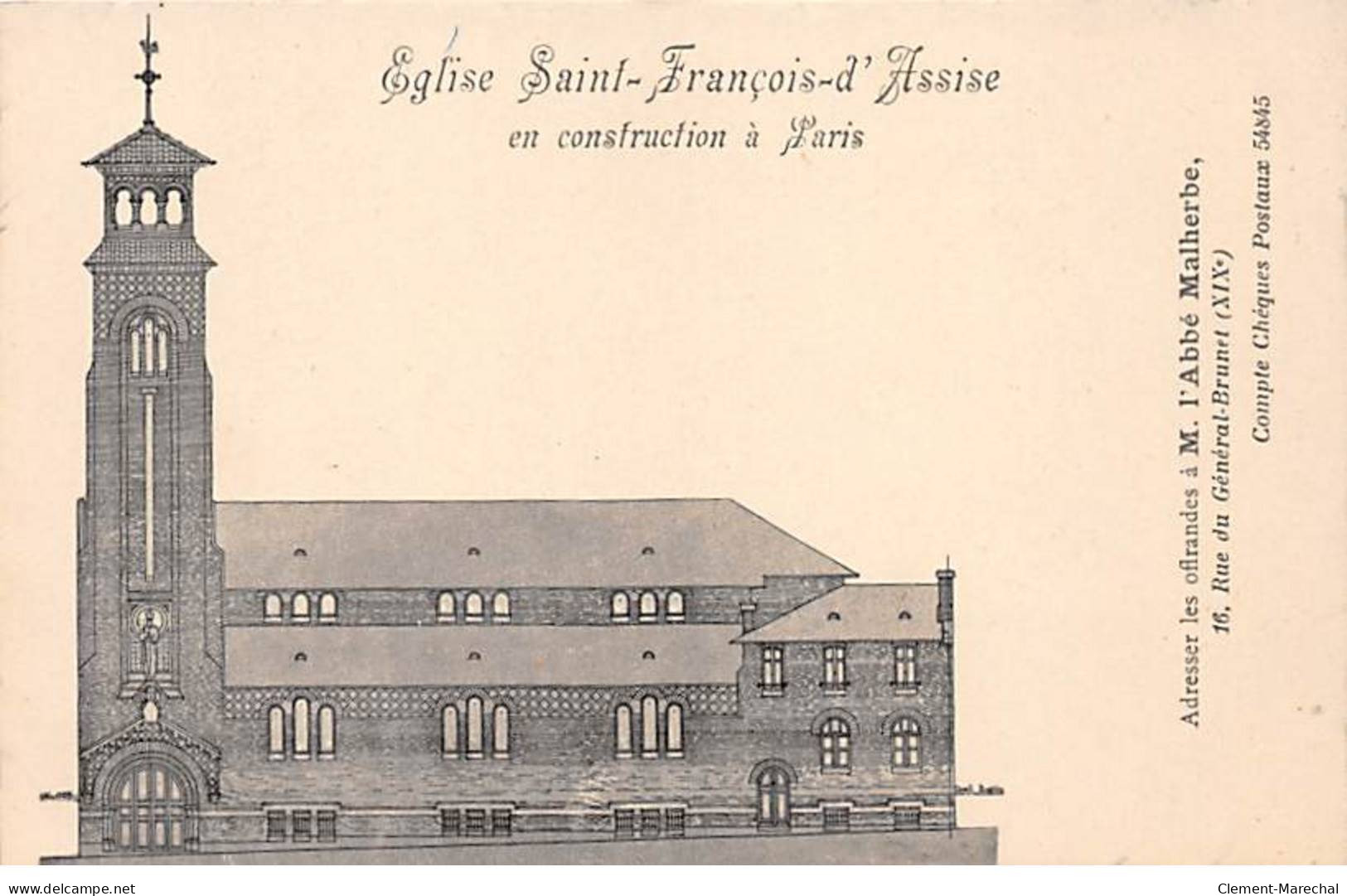 PARIS - Eglise Saint François D'Assise En Construction à Paris - Très Bon état - District 19