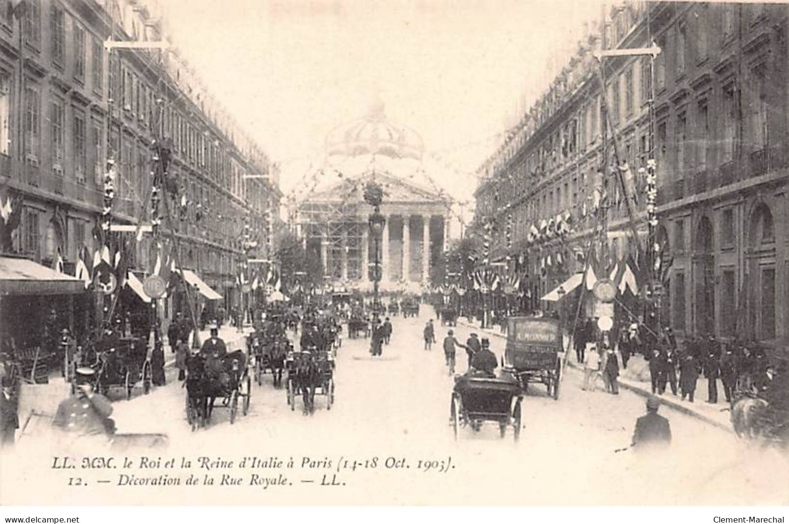 PARIS - Le Roi Et La Reine D'Italie à Paris 1903 - Décoration De La Rue Royale - Très Bon état - Paris (08)