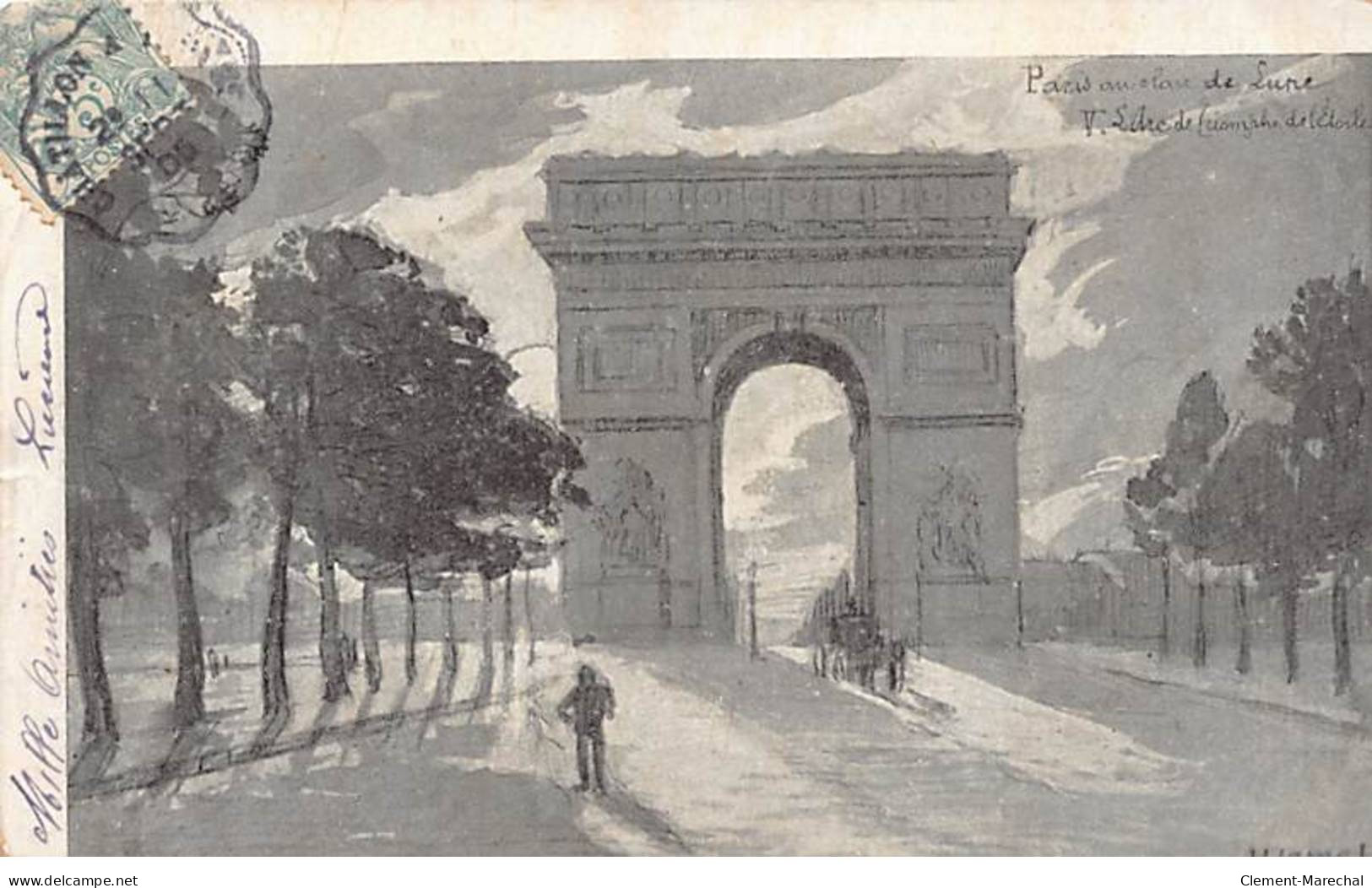 PARIS Au Clair De Lune - L'Arc De Triomphe - Très Bon état - Arrondissement: 08