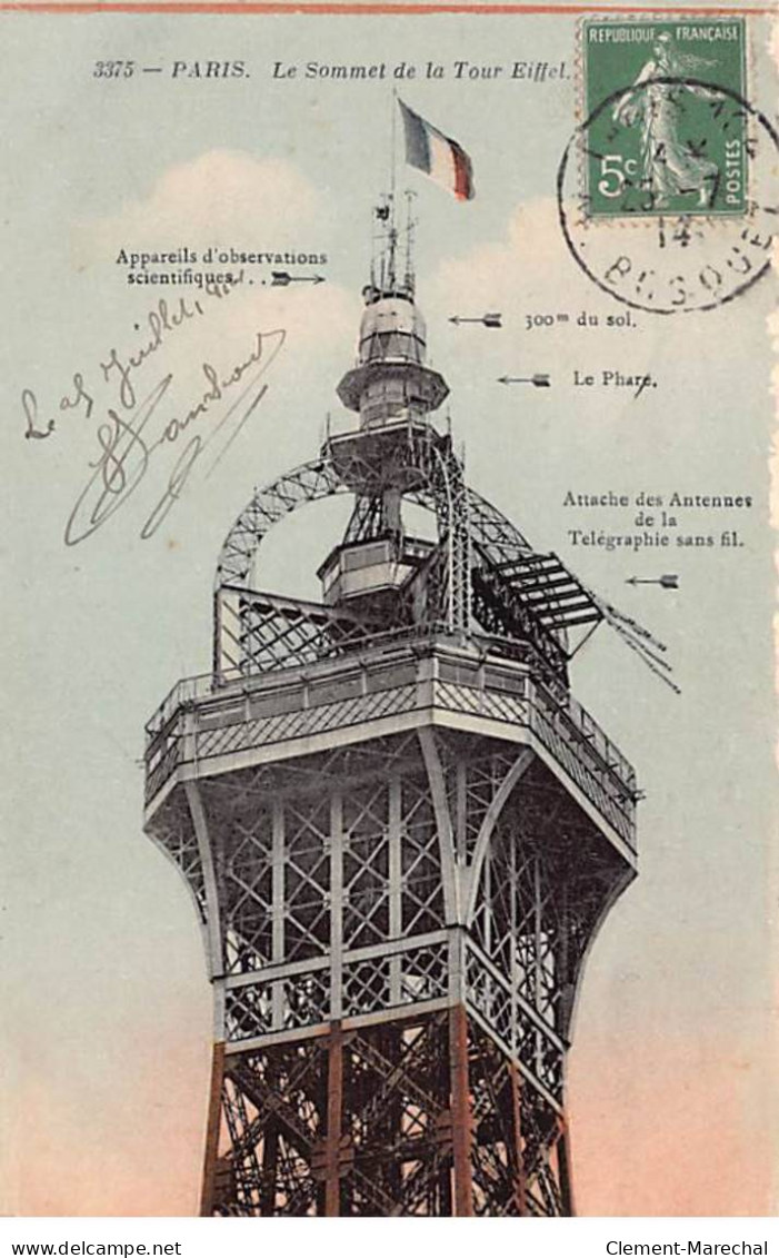 PARIS - Le Sommet De La Tour Eiffel - Très Bon état - Arrondissement: 07