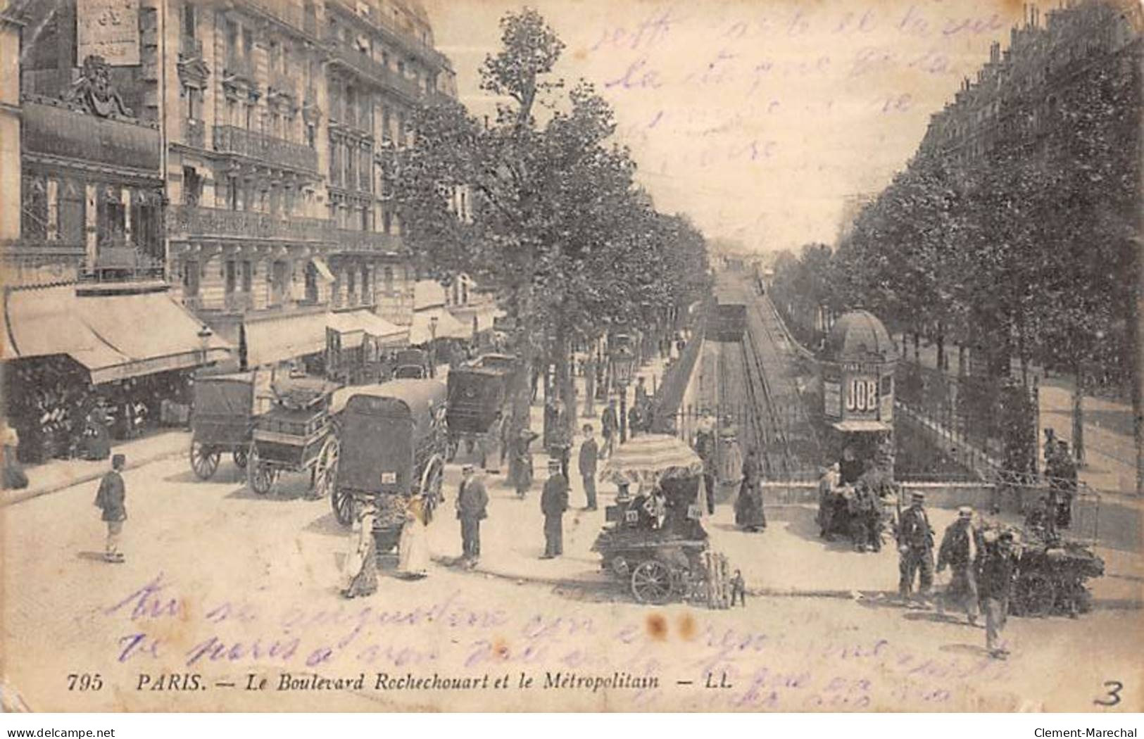 PARIS - Le Boulevard Rochechouart Et Le Métropolitain - Très Bon état - Arrondissement: 18