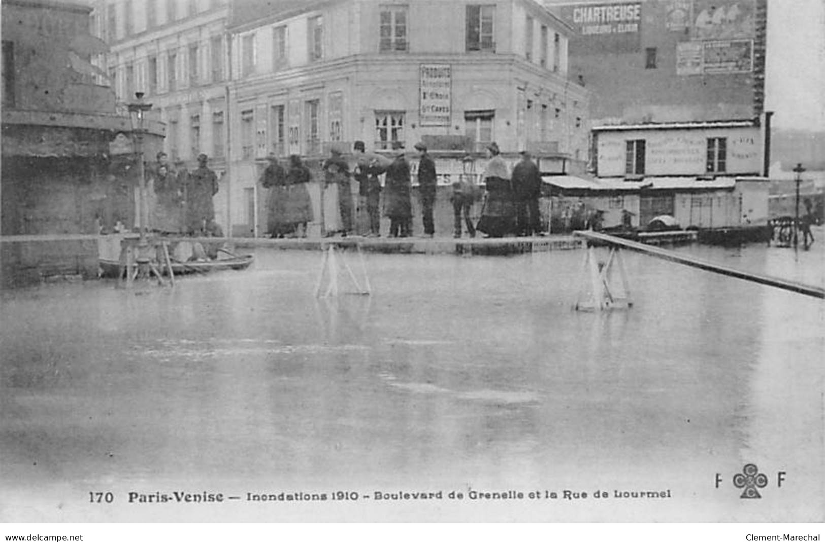 PARIS Venise - Inondations 1910 - Boulevard De Grenelle Et La Rue De Lourmel - Très Bon état - District 06
