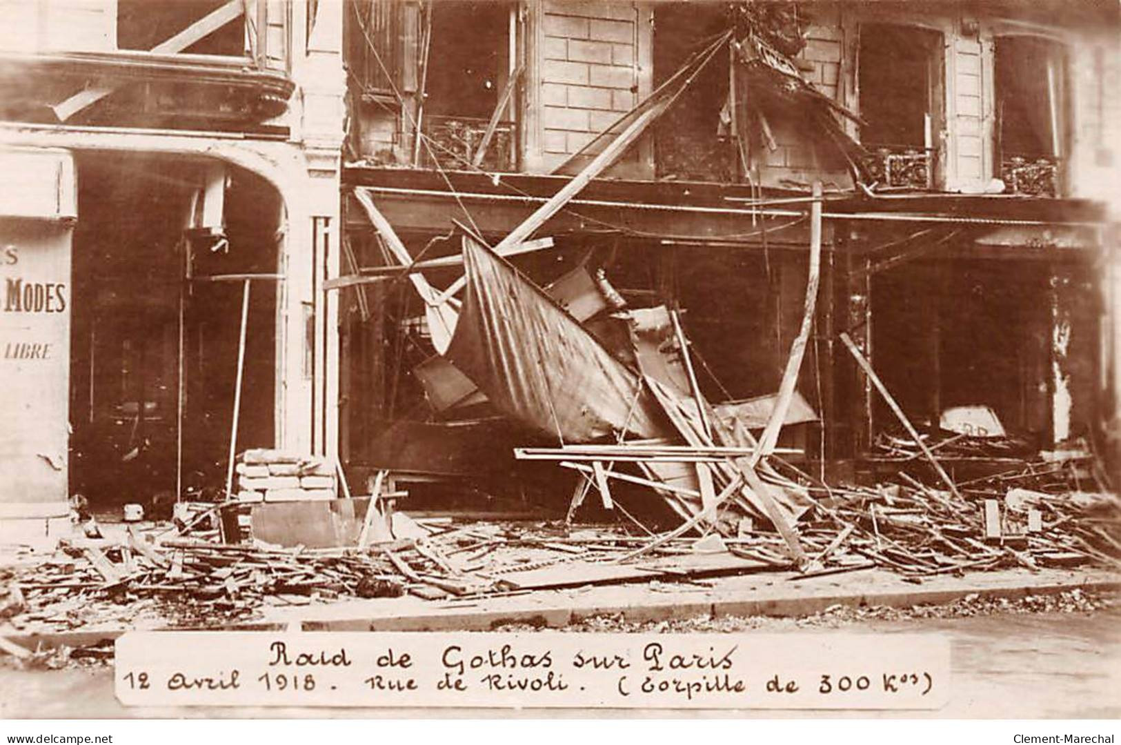 PARIS - Raid De Gothas Sur Paris - 12 Avril 1918 - Rue De Rivoli - Très Bon état - Arrondissement: 04