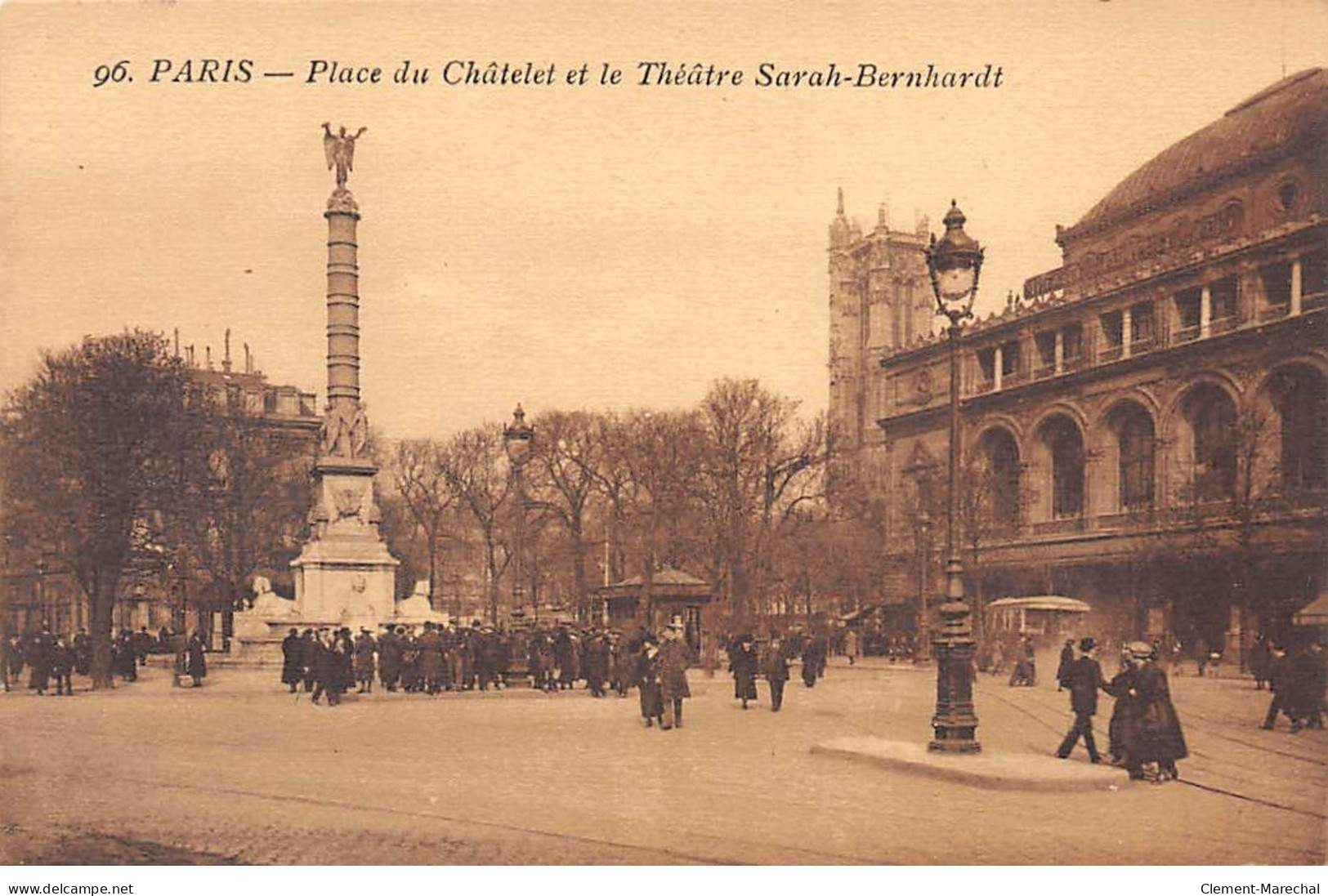 PARIS - Place Du Chatelet Et Le Théâtre Sarah Bernhardt - Très Bon état - District 04