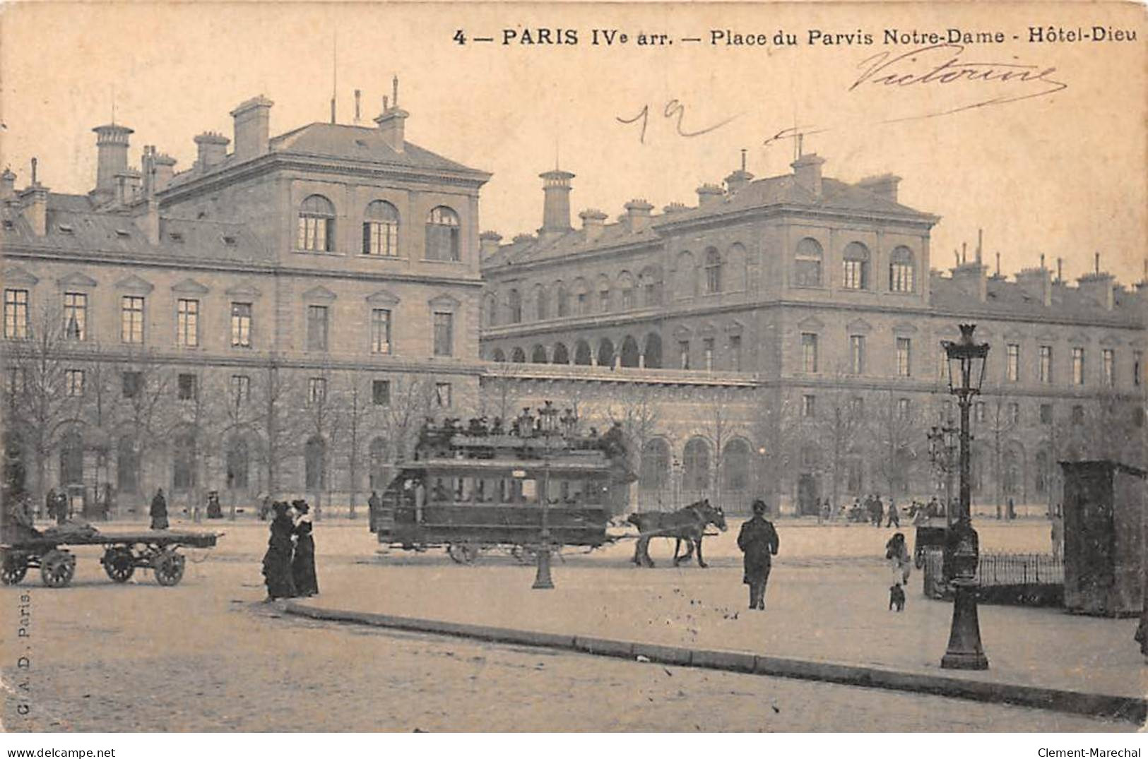 PARIS - Place Du Parvis Notre Dame - Hôtel Dieu - Très Bon état - District 04
