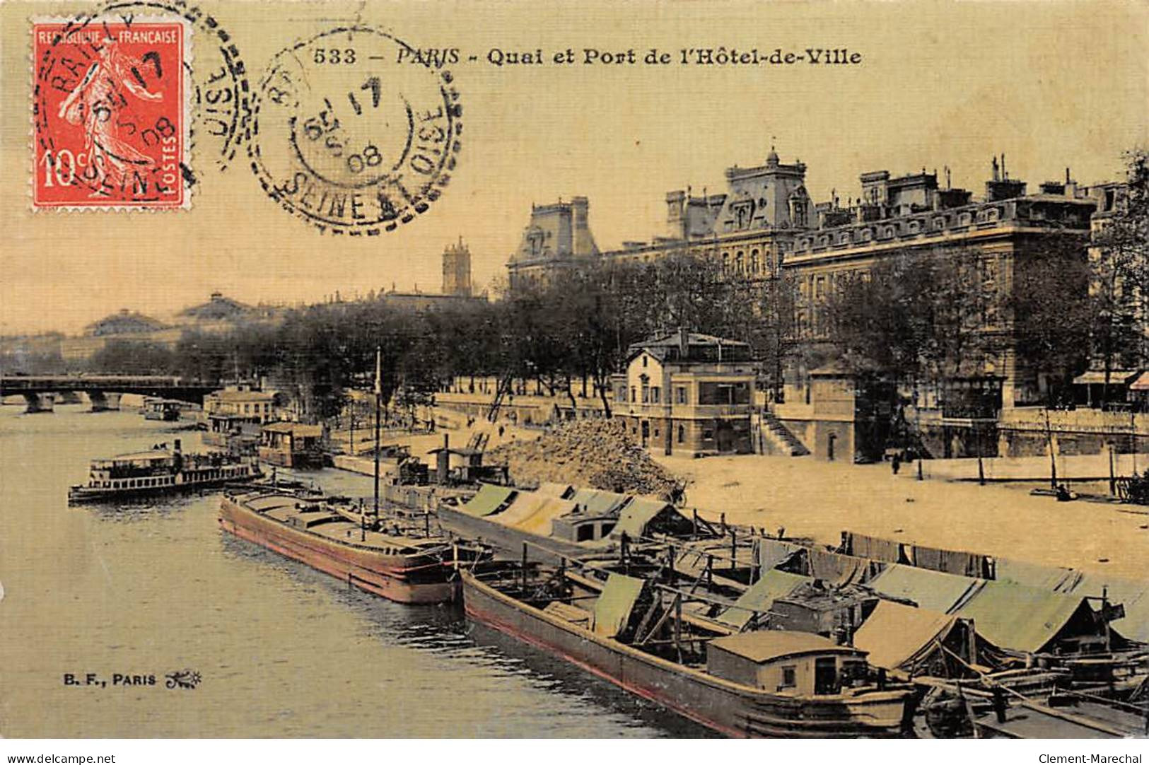 PARIS - Quai Et Port De L'Hôtel De Ville - Très Bon état - District 04