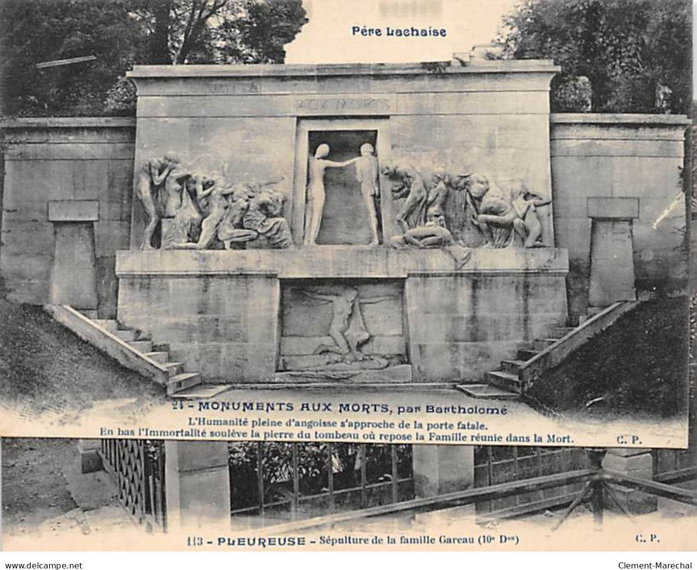 PARIS - Père Lachaise - Monuments Aux Morts Par Bartholomé - Très Bon état - District 20