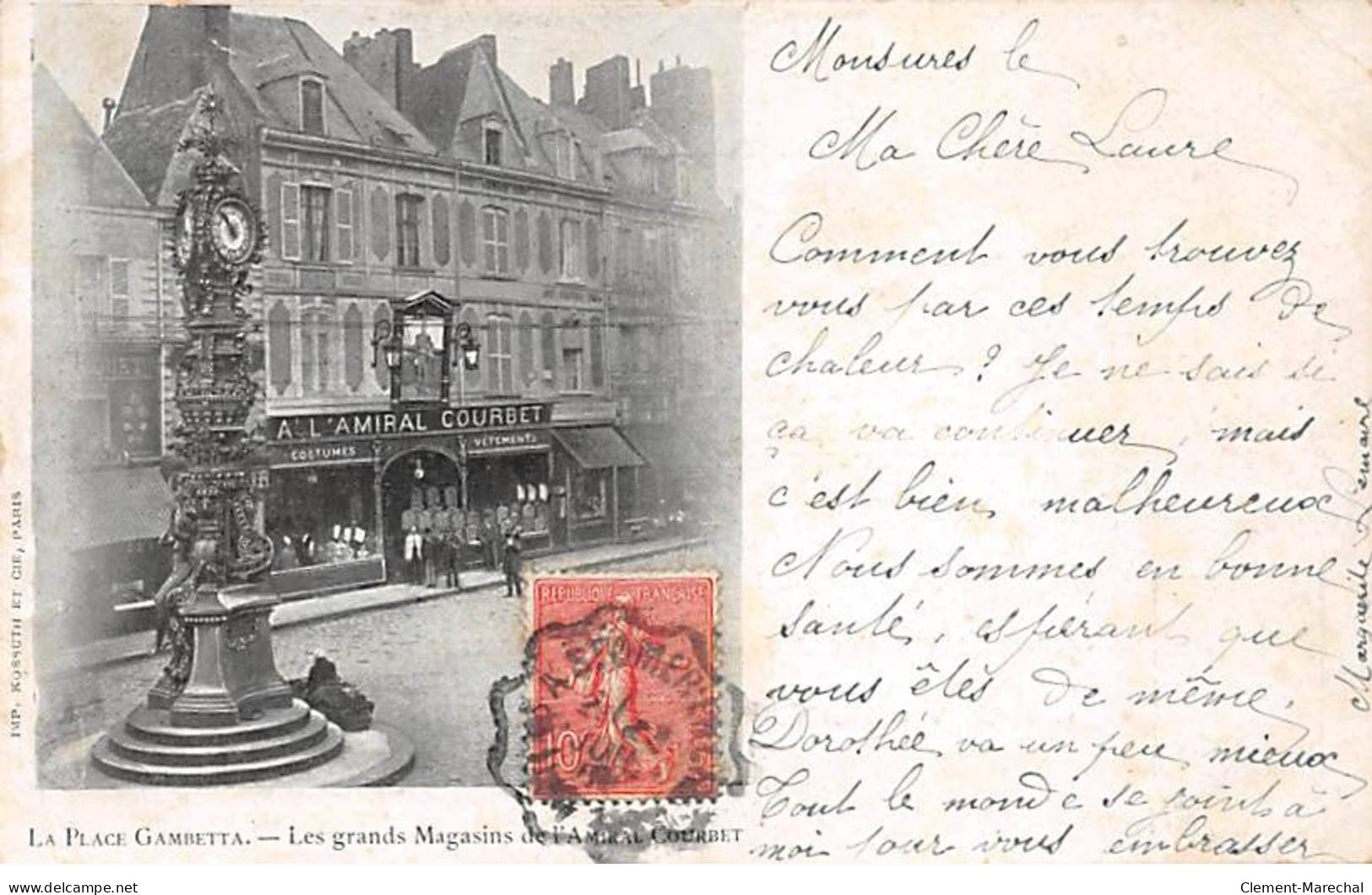 PARIS - La Place Gambetta - Les Grands Magasins De L'Amiral Courbet - état - Paris (20)