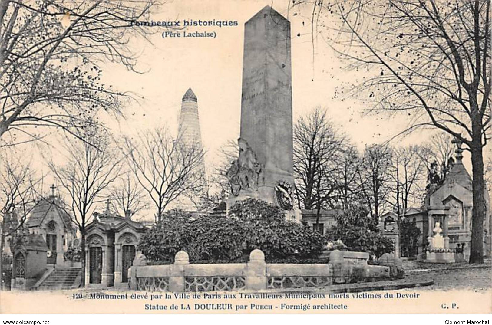 PARIS - Père Lachaise - Tombeaux Historiques - Monument Aux Travailleurs Municipaux Morts - Très Bon état - District 20