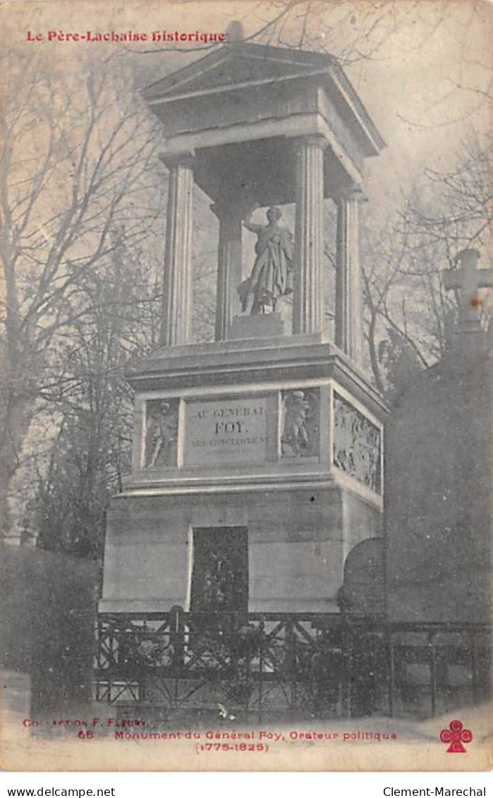 PARIS - Le Père Lachaise Historique - Monument Du Général Foy - F. Fleury - Très Bon état - Distrito: 20