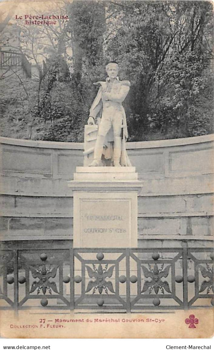 PARIS - Le Père Lachaise Historique - Monument Du Maréchal Gouvion Saint Cyr - F. Fleury - Très Bon état - Distretto: 20