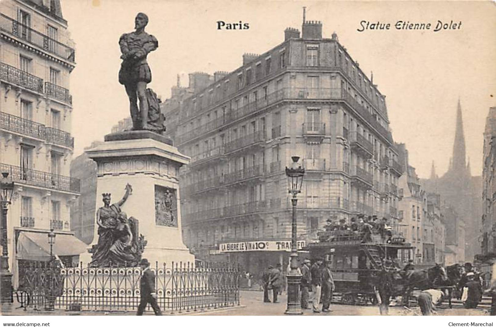 PARIS - Statue Etienne Dolet - Très Bon état - Arrondissement: 20