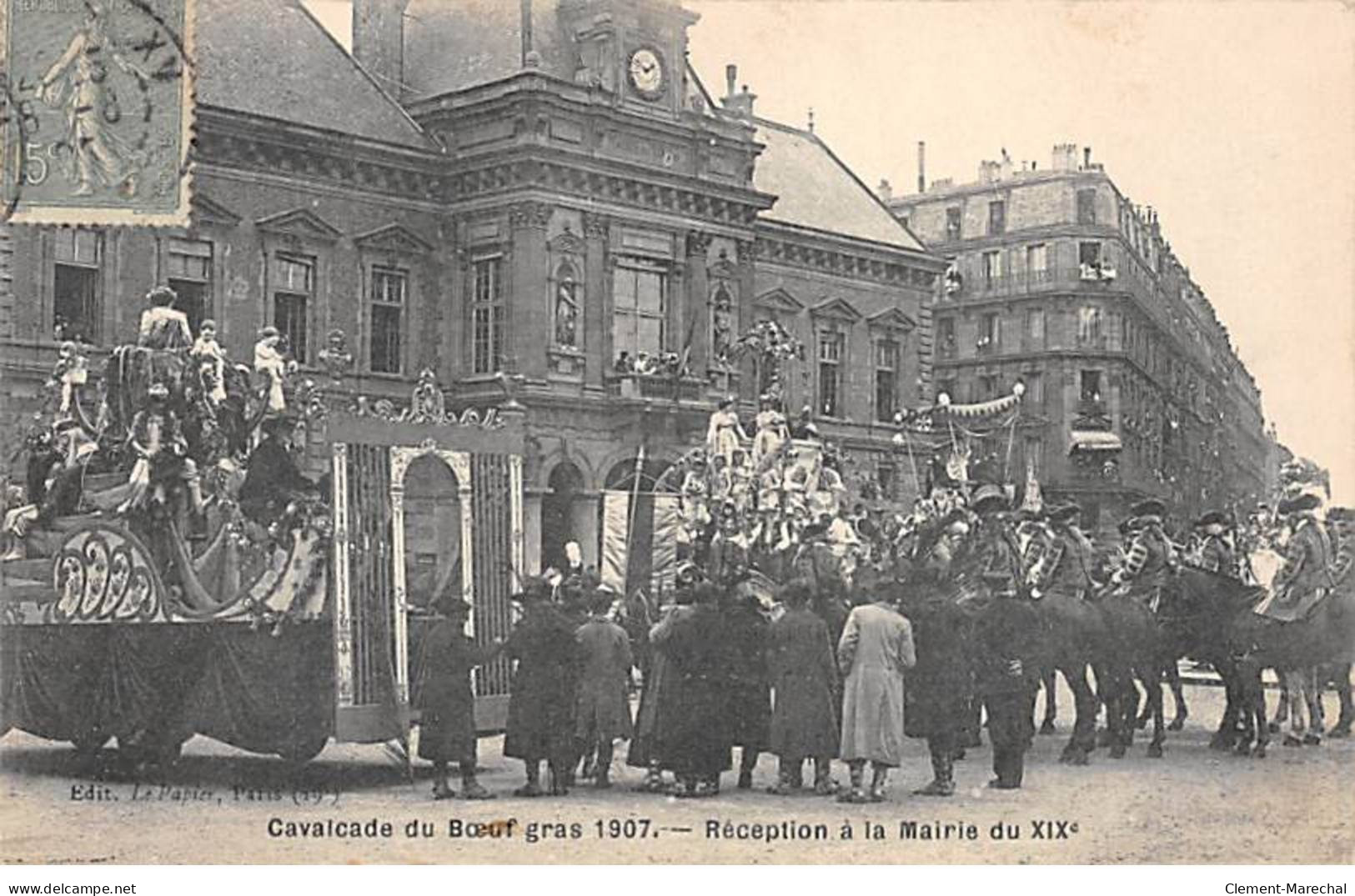 PARIS - Cavalcade Du Boeuf Gras 1907 - Réception à La Mairie Du XIXe - Très Bon état - Arrondissement: 19
