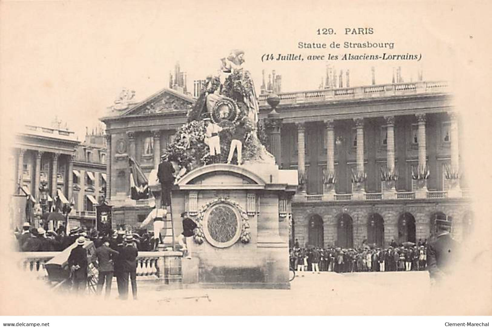 PARIS - Statue De Strasbourg - 14 Juillet Avec Les Alsaciens Lorrains - Très Bon état - Arrondissement: 08