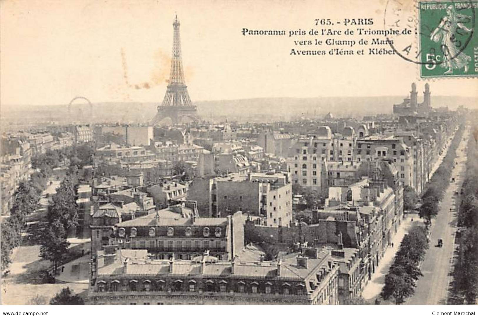 PARIS - Panorama Pris De L'Arc De Triomphe Vers Le Champ De Mars - Très Bon état - District 07