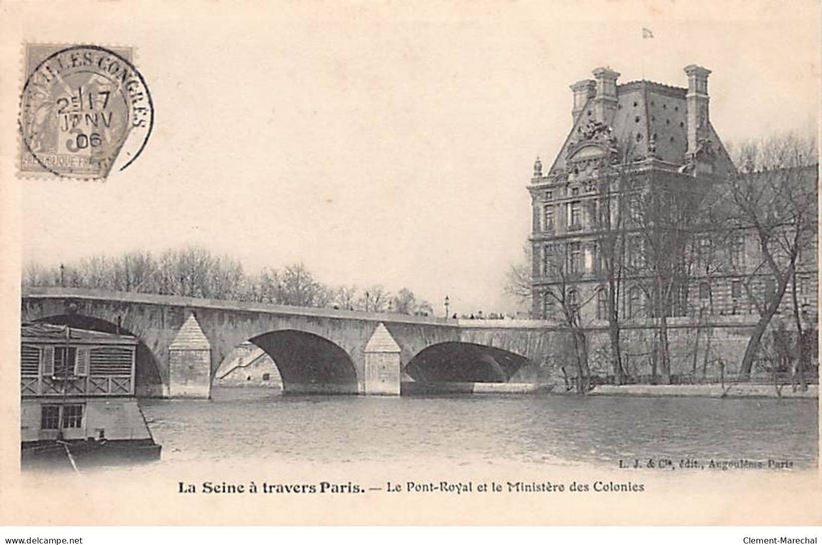 PARIS - La Seine à Travers Paris - Le Pont Royal Et Le Ministère Des Colonies - Très Bon état - Arrondissement: 07