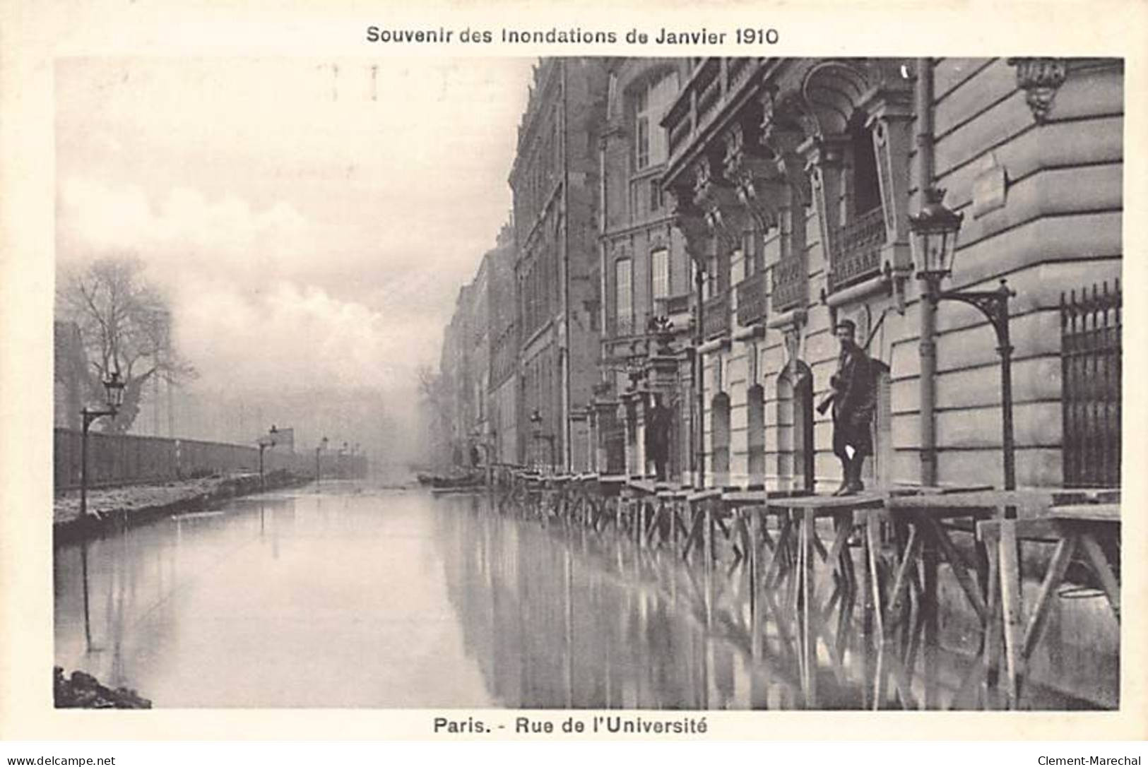 PARIS - Souvenir Des Inondations De 1910 - Rue De L'Université - Très Bon état - Paris (07)