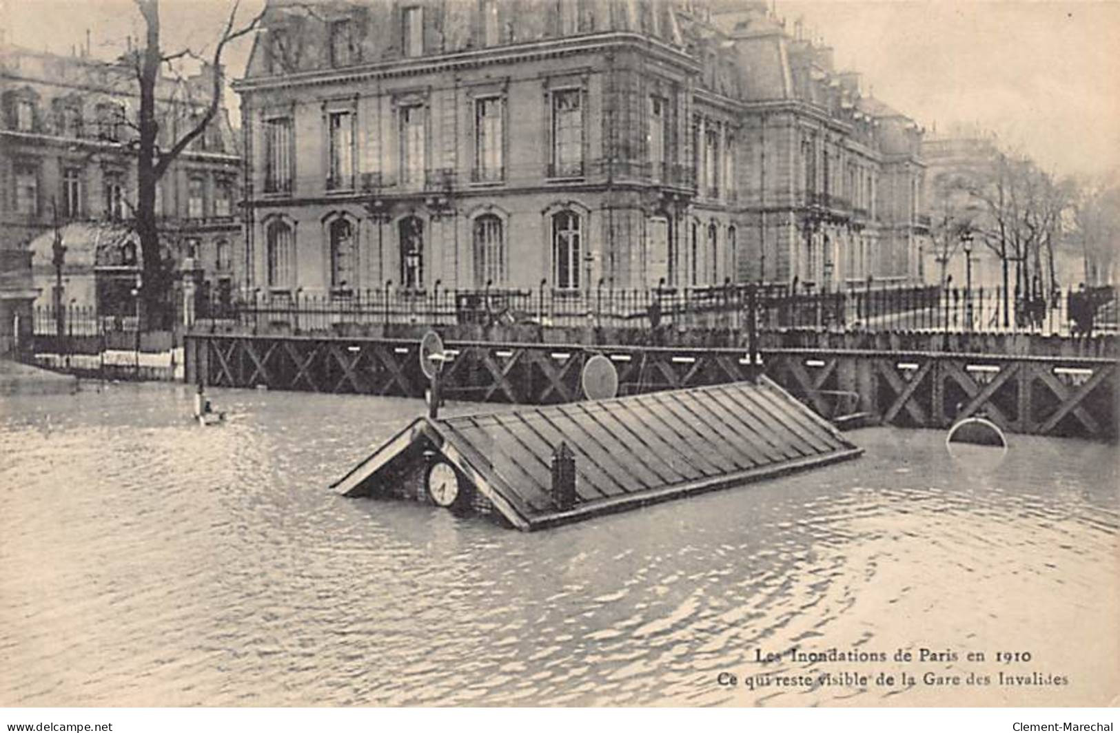 PARIS - Les Inondations De Paris En 1910 - Ce Qui Reste Visible De La Gare Des Invalides - Très Bo état - Paris (07)